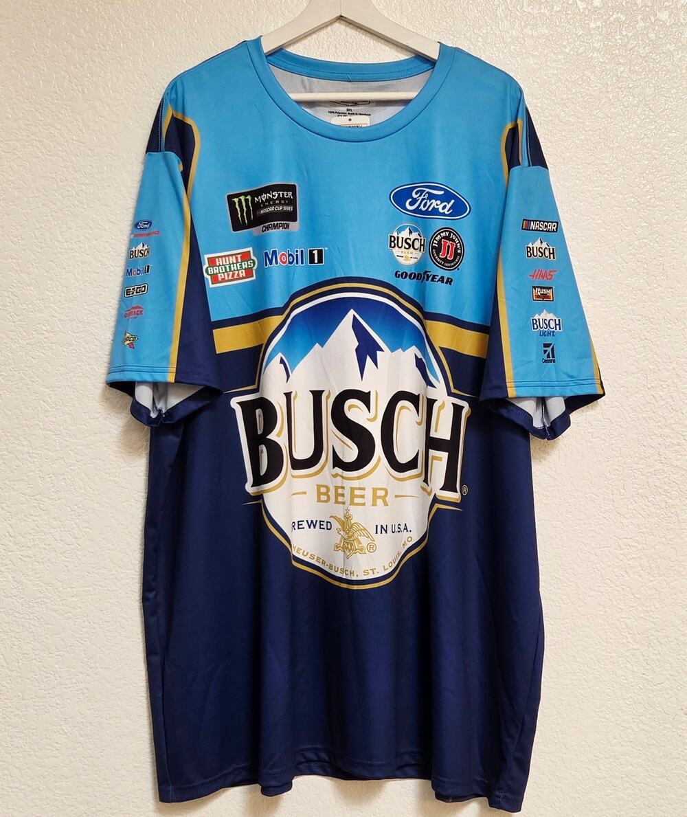 Kevin Harvick Racing Busch Beer Short Sleeve Shirt Men's 3XL Pit Crew T-shirt